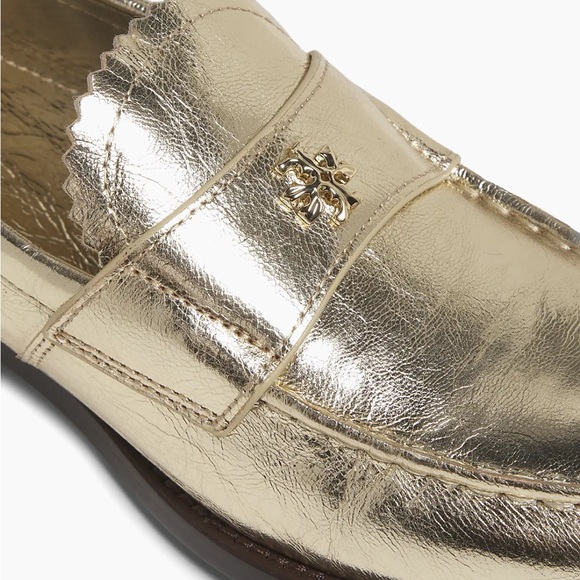 Tory Burch Classic Metallic Gold Loafers - Picture 2 of 5